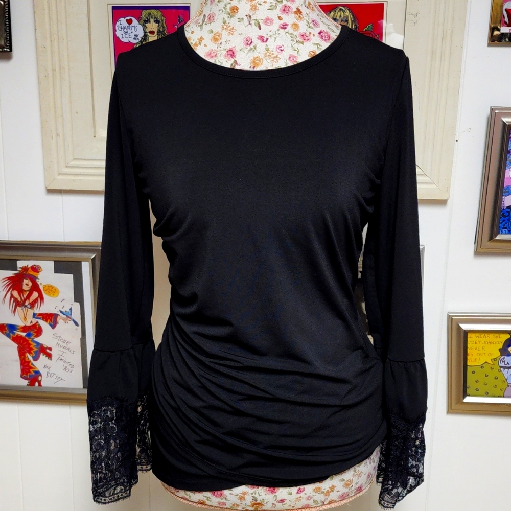 Kobi black stretch blouse